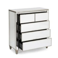 Dunelm Fitzgerald 5 Drawer Chest, Mirrored 9 Dunelm Fitzgerald 5 Drawer Chest, Mirrored -Home Furniture 1000133581 alt03