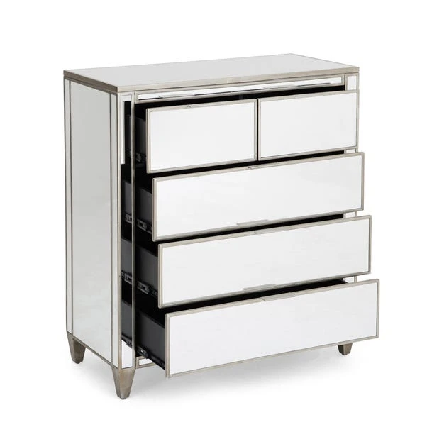 Dunelm Fitzgerald 5 Drawer Chest, Mirrored 4 Dunelm Fitzgerald 5 Drawer Chest, Mirrored - Image 4