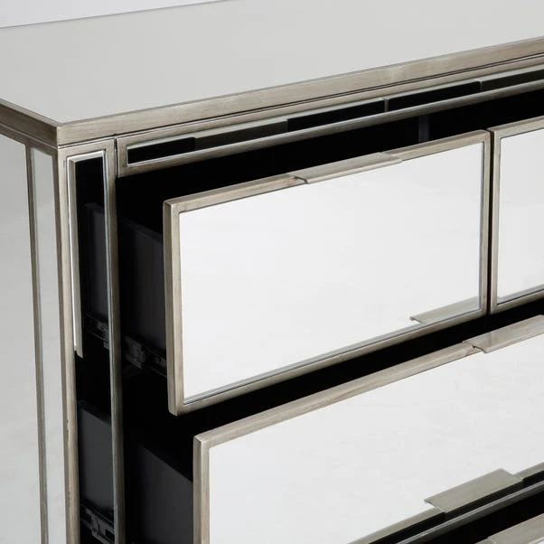 Dunelm Fitzgerald 5 Drawer Chest, Mirrored 5 Dunelm Fitzgerald 5 Drawer Chest, Mirrored - Image 5