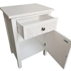 Dunelm Samira 1 Door & 1 Drawer Chest, White 7 Dunelm Samira 1 Door & 1 Drawer Chest, White -Home Furniture 1000133599 alt02