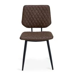 Dunelm Austin Set Of 2 Faux Leather Brown Dining Chairs -Home Furniture 1000147446 alt01