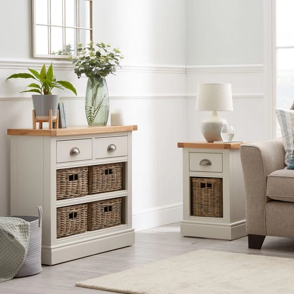 Dunelm Compton Ivory Console Table With Baskets 2 Dunelm Compton Ivory Console Table With Baskets - Image 2