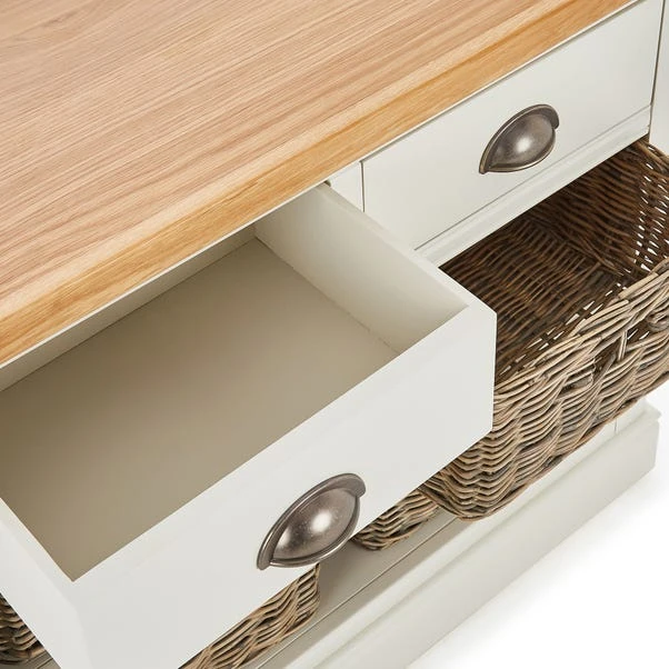 Dunelm Compton Ivory Console Table With Baskets 5 Dunelm Compton Ivory Console Table With Baskets - Image 5