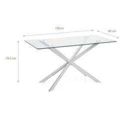 Dunelm Lumia Glass Dining Table -Home Furniture 1000157902 alt08