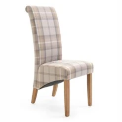 Dunelm Chester Set Of 2 Dining Chairs Natural Woven Check -Home Furniture 1000157944 alt01