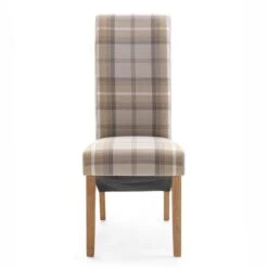 Dunelm Chester Set Of 2 Dining Chairs Natural Woven Check -Home Furniture 1000157944 alt02