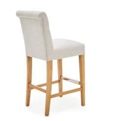 Dunelm Newbury Bar Stool Natural Linen -Home Furniture 1000157975 alt04
