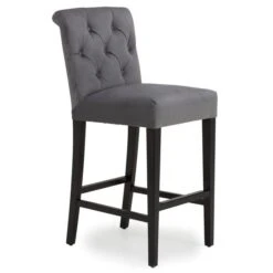 Dunelm Newbury Bar Stool Grey Velvet -Home Furniture 1000157976 alt02