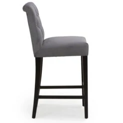 Dunelm Newbury Bar Stool Grey Velvet -Home Furniture 1000157976 alt03