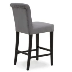 Dunelm Newbury Bar Stool Grey Velvet -Home Furniture 1000157976 alt04