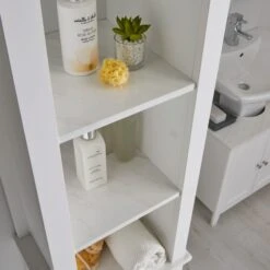 Lloyd Pascal Marble Effect Tall Cabinet -Home Furniture 1000160242 alt04