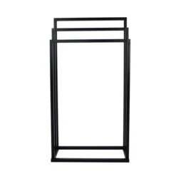 Lloyd Pascal Black 3 Rail Free Standing Towel Holder -Home Furniture 1000161863 alt03