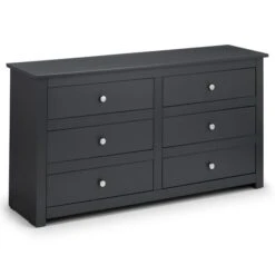 Julian Bowen Radley 6 Drawer Chest, Dark Grey & Pine -Home Furniture 1000169858 alt02
