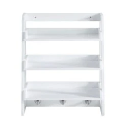 Lloyd Pascal Jasper White Wall Mounted Shelves With Chrome Hooks -Home Furniture 1000182100 alt03