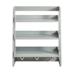 Lloyd Pascal Jasper Grey Wall Mounted Shelves With Chrome Hooks -Home Furniture 1000182101 alt03