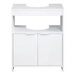 Lloyd Pascal Jaxon White Under Sink Unit With Open Shelf -Home Furniture 1000182103 alt04