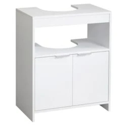 Lloyd Pascal Jaxon White Under Sink Unit With Open Shelf -Home Furniture 1000182103 alt05