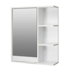 Lloyd Pascal Jaxon White Single Door Wall Cabinet With Open Shelves 11 Lloyd Pascal Jaxon White Single Door Wall Cabinet With Open Shelves -Home Furniture 1000182104 alt05