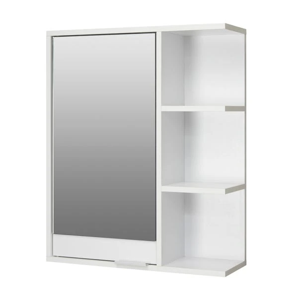 Lloyd Pascal Jaxon White Single Door Wall Cabinet With Open Shelves 6 Lloyd Pascal Jaxon White Single Door Wall Cabinet With Open Shelves - Image 6