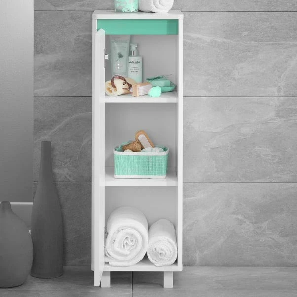 Lloyd Pascal Vienna White Single Door Floor Cabinet With Reversible 4 In 1 Colour Bar 6 Lloyd Pascal Vienna White Single Door Floor Cabinet With Reversible 4 In 1 Colour Bar - Image 6