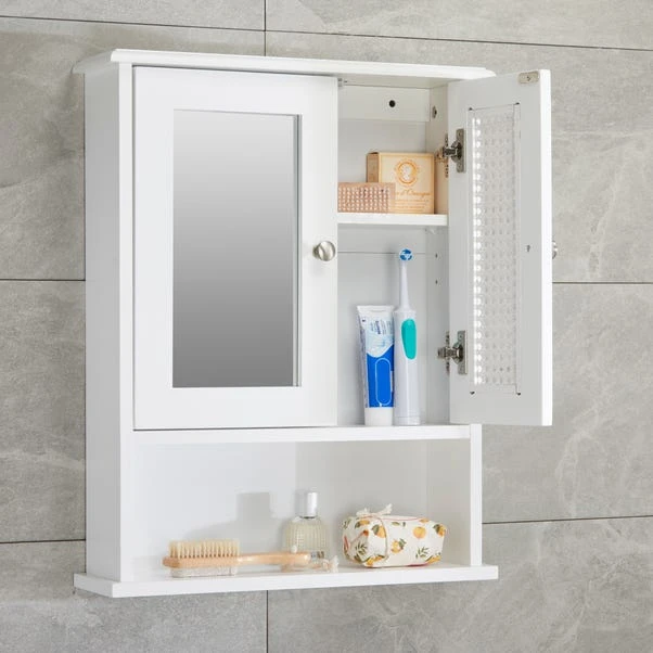 Lloyd Pascal Palermo Cane White Wall Mirror Cabinet 2 Lloyd Pascal Palermo Cane White Wall Mirror Cabinet - Image 2