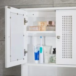 Lloyd Pascal Palermo Cane White Wall Mirror Cabinet 9 Lloyd Pascal Palermo Cane White Wall Mirror Cabinet -Home Furniture 1000185508 alt03