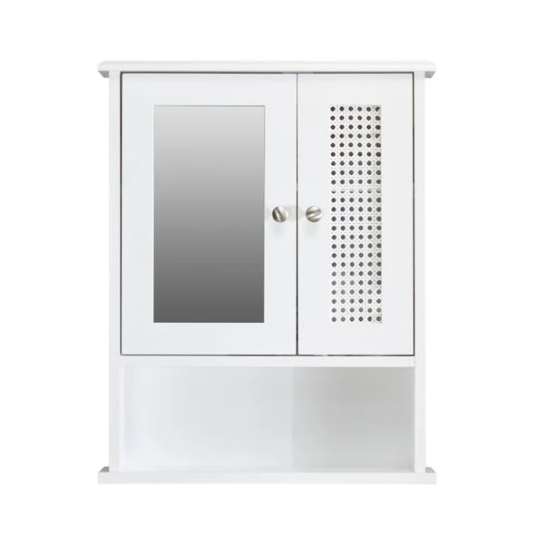 Lloyd Pascal Palermo Cane White Wall Mirror Cabinet 5 Lloyd Pascal Palermo Cane White Wall Mirror Cabinet - Image 5