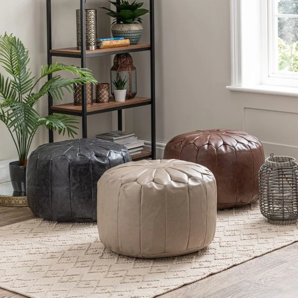 Dunelm Moroccan Stitched Pouffe 3 Dunelm Moroccan Stitched Pouffe - Image 3