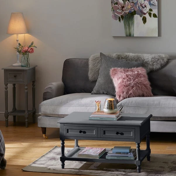 Dunelm Lucy Cane Grey Telephone Table 3 Dunelm Lucy Cane Grey Telephone Table - Image 3