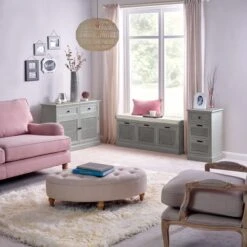 Dunelm Lucy Cane 3 Drawer Bedside Table -Home Furniture 30267546 alt06