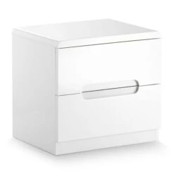 Julian Bowen Manhattan 2 Drawer Bedside Table, White
