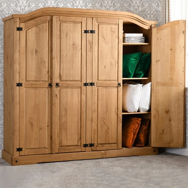 Seconique Corona 4 Door Wardrobe, Pine 1 Seconique Corona 4 Door Wardrobe, Pine