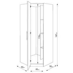 Harmony Acton Corner Wardrobe, White -Home Furniture 30424021 alt08