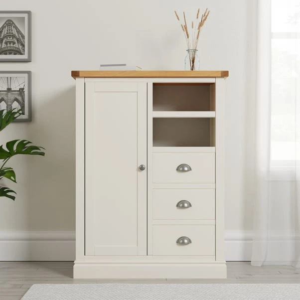 Dunelm Compton Small Wardrobe, Ivory & Oak 1 Dunelm Compton Small Wardrobe, Ivory & Oak