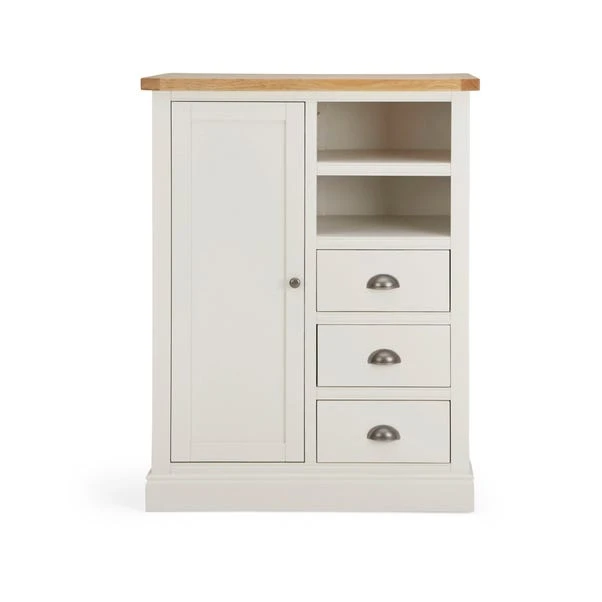 Dunelm Compton Small Wardrobe, Ivory & Oak 2 Dunelm Compton Small Wardrobe, Ivory & Oak - Image 2