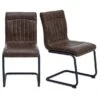 Dunelm Felix Set Of 2 Cantilever Faux Leather Dining Chairs