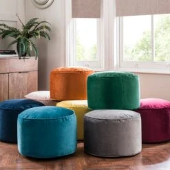 Dunelm Isla Pouffe - Light Grey -Home Furniture 30652201 alt05