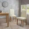 Dunelm Hugo Set Of 2 Faux Leather Cream Dining Chairs