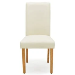 Dunelm Hugo Set Of 2 Faux Leather Cream Dining Chairs -Home Furniture 30662752 alt03