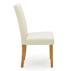 Dunelm Hugo Set Of 2 Faux Leather Cream Dining Chairs -Home Furniture 30662752 alt04