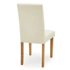 Dunelm Hugo Set Of 2 Faux Leather Cream Dining Chairs -Home Furniture 30662752 alt05