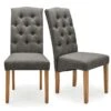 Dunelm Darcy Set Of 2 Dining Chairs Charcoal