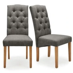 Dunelm Darcy Set Of 2 Dining Chairs Charcoal