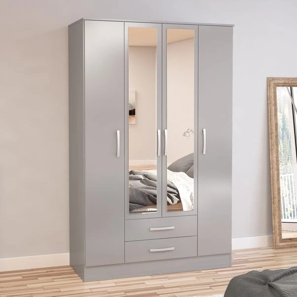 Birlea Lynx 4 Door Wardrobe Mirrored 1 Birlea Lynx 4 Door Wardrobe Mirrored