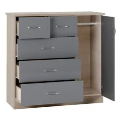 Seconique Nevada Small Single 5 Drawer Wardrobe -Home Furniture 30694090 alt03