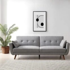 Kyoto Bobby Grey 3 Seater Sofa Bed