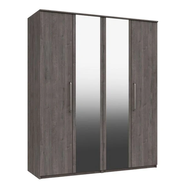 One Call Furniture Parker 4 Door Wardrobe, Mirrored 2 One Call Furniture Parker 4 Door Wardrobe, Mirrored - Image 2