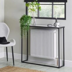 Dunelm Sullivan Black Slim Console Radiator Cover