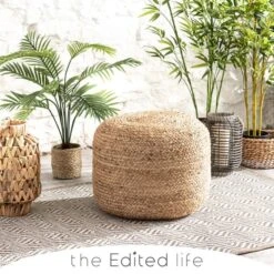 The Edited Life Jute Natural Pouffe