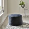 Dunelm Isla Luxe Velvet Pouffe Charcoal